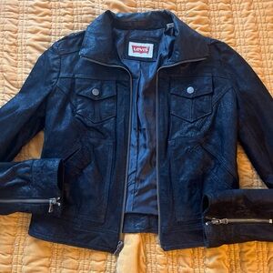 Levi’s 2006 Soft Leather Crop Moto Jacket - vintage